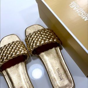 Michael Kors |gold sandals